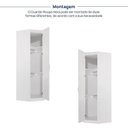 Ver imagem 4 de Guarda Roupa Planejado de Canto Obliquo 1 Porta Hera CabeCasa MadeiraOriginals Branco Algodão