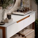 Ver imagem 3 de Aparador Buffet Sala Flow Eros 2 Portas com Pés de Madeira com Freijó - Rede Móveis