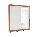 Ver imagem 2 de Guarda-roupa Casal Madrid 2 Portas 2 Gavetas com Espelho Branco/freijó - Politorno