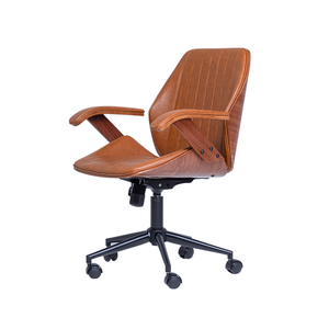 Cadeira de Escritório Ergonômica Giratória Diretor Executiva Couro Saragoça Office Marrom