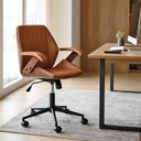 Ver imagem 1 de Cadeira de Escritório Ergonômica Giratória Diretor Executiva Couro Saragoça Office Caramelo