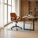 Ver imagem 2 de Cadeira de Escritório Ergonômica Giratória Diretor Executiva Couro Saragoça Office Caramelo