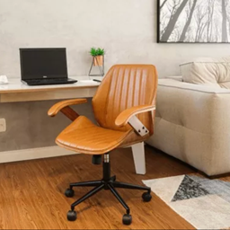 Cadeira de Escritório Ergonômica Giratória Diretor Executiva Couro Saragoça Office Marrom - 2