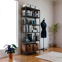 Ver imagem 3 de Estante de Aço 6 Prateleiras 60cm – Organizador para Casa, Escritório ou Depósito - Preta