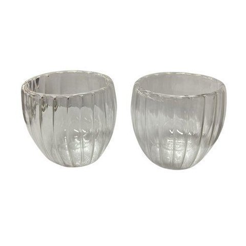 Conjunto 2 Copos Café Borossilicato 90ml Parede Dupla Térmico