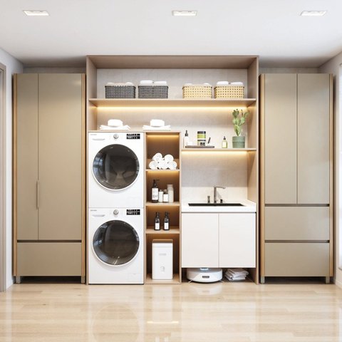 Lavanderia 2 Peças 4 Portas 100% MDF