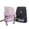 Mochila T66 Bolsa Feminina de Costas Grande Escolar Viagem Passeio C/ Chaveiro Pompom Rosa - 1