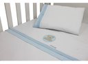 Ver imagem 3 de Jogo de Cama Lençol de Berço 100 % Malha com 3 Peças Estampa Urso Azul