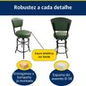 Banqueta Bar com Encosto Giratória Altura 65cm Cor Preta Assento Grosso Confortável Cor Verde - 4