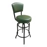 Banqueta Bar com Encosto Giratória Altura 65cm Cor Preta Assento Grosso Confortável Cor Verde - 1