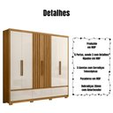 Ver imagem 3 de Guarda Roupa Casal Amazonas 6 Portas Freijó Off White Moval