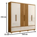 Ver imagem 2 de Guarda Roupa Casal Amazonas 6 Portas Freijó Off White Moval
