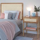 Ver imagem 1 de Cabeceira Cama Solteiro 90cm e Mesa de Cabeceira com Gaveta Cor:hanover