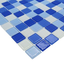 Kit 11 Pastilhas de Vidro Mix Azul+cola+rejunte Cozinha Banheiro Piscina - 4