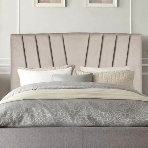 Cabeceira Estofada Bélgica 160cm Queen Size Para Cama Box Quarto Suede Bege - Gat Magazine