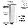 Kit 6 Pé Alumínio 15cm Fosco Cozinha Móveis 40x40 Regulável - 2