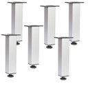 Ver imagem 1 de Kit 6 Pé Alumínio 15cm Fosco Cozinha Móveis 40x40 Regulável