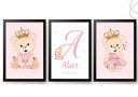 Ver imagem 1 de Kit com 3 Quadros Decorativos do Tema Ursinha Princesa:preta