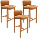 Ver imagem 1 de Kit 03 Banquetas Alta para Cozinha Sala de Jantar Bar Dara L02 Couríssimo Whisky - Lyam Decor