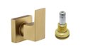 Ver imagem 1 de Acabamento para Registro Banheiro Chuveiro Alavanca Quadrado Dourado Fosco Padrão Fabrimar Metal 1/2
