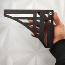 Ver imagem 3 de Mão Francesa Ornamentada Preta 20cm Abstrata Linhas Retas em Aço Zarg