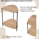 Ver imagem 3 de Mesa Lateral Organica Pe Metal Preto Hanover 28016 Artesano