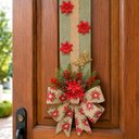 Ver imagem 3 de Escapulário Natalino Laço Flores Decoração Enfeite Porta 3m
