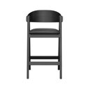 Ver imagem 3 de Banqueta Alta Bistrô Miami Encosto Anatômico Curvo - Preto - Assento Estofado Corano Preto