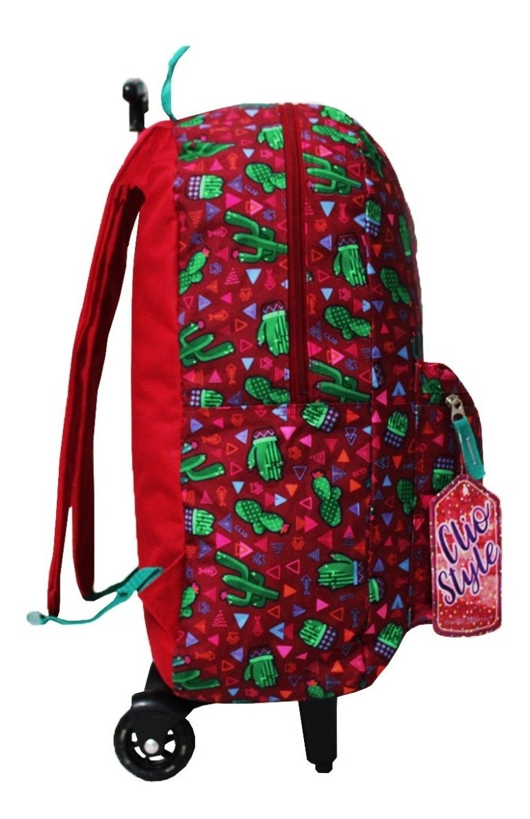 Mochila Cactos Juvenil Escolar De Rodinhas Clio Style Mf2016 - 3