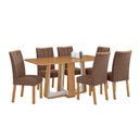 Ver imagem 2 de Conjunto Sala de Jantar Mesa Easy Pop 170x90cm Tampo Mdf com 6 Cadeiras Confort Couro Morano Avelã