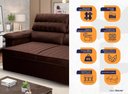 Ver imagem 2 de Sofá Retrátil Reclinável 2 Lugares com Molas 1,80m Quantum Suede Velut Marrom - King House