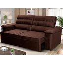 Ver imagem 1 de Sofá Retrátil Reclinável 2 Lugares com Molas 1,80m Quantum Suede Velut Marrom - King House