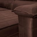 Ver imagem 7 de Sofá Retrátil Reclinável 2 Lugares com Molas 1,80m Quantum Suede Velut Marrom - King House