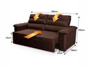 Ver imagem 3 de Sofá Retrátil Reclinável 2 Lugares com Molas 1,80m Quantum Suede Velut Marrom - King House