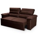 Ver imagem 4 de Sofá Retrátil Reclinável 2 Lugares com Molas 1,80m Quantum Suede Velut Marrom - King House