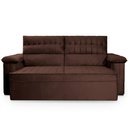 Ver imagem 5 de Sofá Retrátil Reclinável 2 Lugares com Molas 1,80m Quantum Suede Velut Marrom - King House