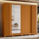 Ver imagem 2 de Guarda Roupa Casal Jacarandá 4 Portas Flex Cinamomo com 4 Espelhos - Móveis Albatroz