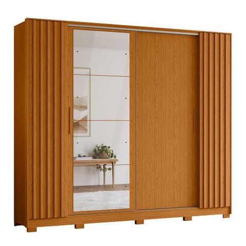 Guarda Roupa Casal Jacarandá 4 Portas Flex Cinamomo com 4 Espelhos - Móveis Albatroz