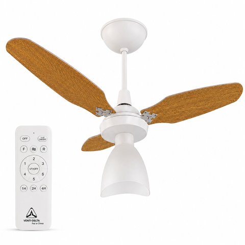 Ventilador Teto Venti-Delta Eco Ventus Inverter 55W Controle Remoto Bivolt Branco Freijó