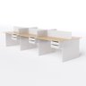 Estação de Trabalho 6 Lugares 450x120 com 2 Gavetas Suspensas Cor:legno Salinas com Branco - 1