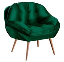 Ver imagem 2 de Poltrona Decorativa Almofadada Pé Palito Veludo Dallas Verde