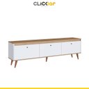 Ver imagem 2 de Rack para Sala de Tv Grande até 60’ 180 Cm Pés Palito Viena Branco Mel Mdp - Clicklar