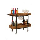 Ver imagem 1 de Adega/Carrinho Dubaí Estilo Industrial Madeira Maciça