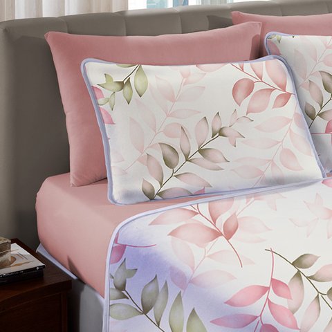 Jogo De Cama Solteiro 100% algodão 3 Peças Premium Estampado Floral Verdi Sul Brasil