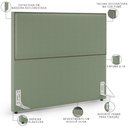 Ver imagem 3 de Cabeceira Box Casal King Com Tachas 195 cm Vicenza L02 Bouclê Oliva - Lyam Decor