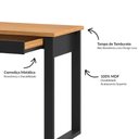 Ver imagem 5 de Mesas Escrivaninha Industrial 118cm com Gaveta Escritório Cor:freijó com Preto Fosco