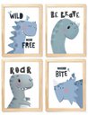 Ver imagem 1 de Kit Quadro Dino Dinossauro Decorativo Quarto Criança Bebê Enxoval