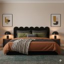 Ver imagem 1 de Cabeceira Nuvem Estofada Casal 7 Placas Suede Macio 45x20cm:preto