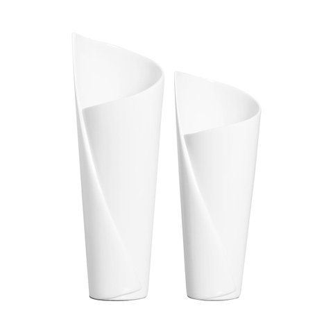 Dupla de Vaso Branco Decoração em Cerâmica Florença Clássico