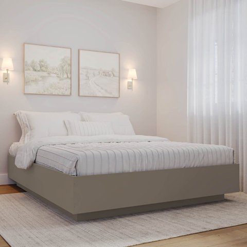 Cama Queen Araçá CabeCasa MadeiraOriginals Cinza/Fendi